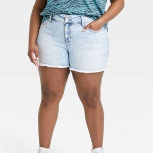 Ava & Viv Women's Plus Size Mid-Rise Jean Shorts